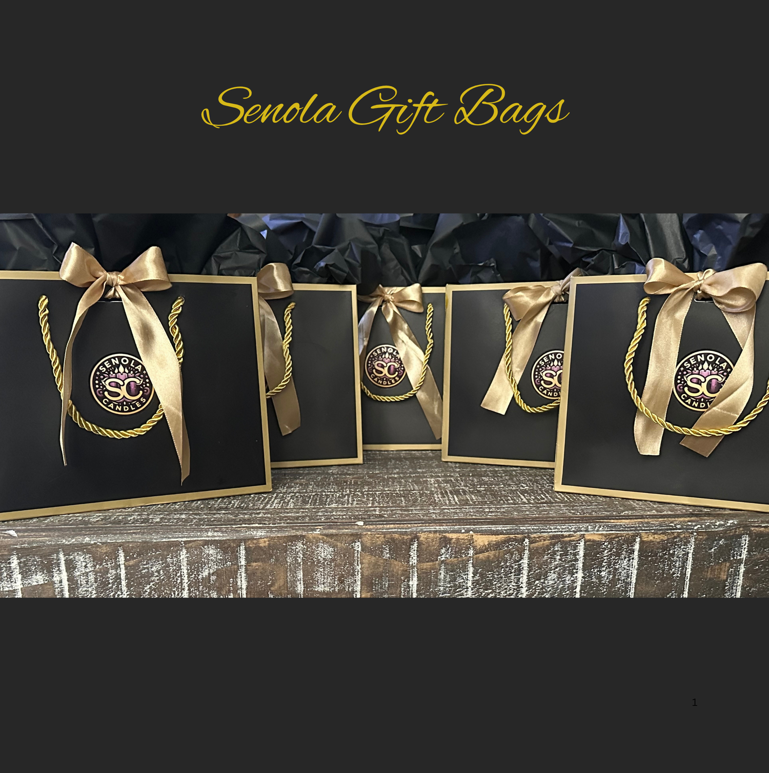 Black and Gold Gift Bags & Gift Cards