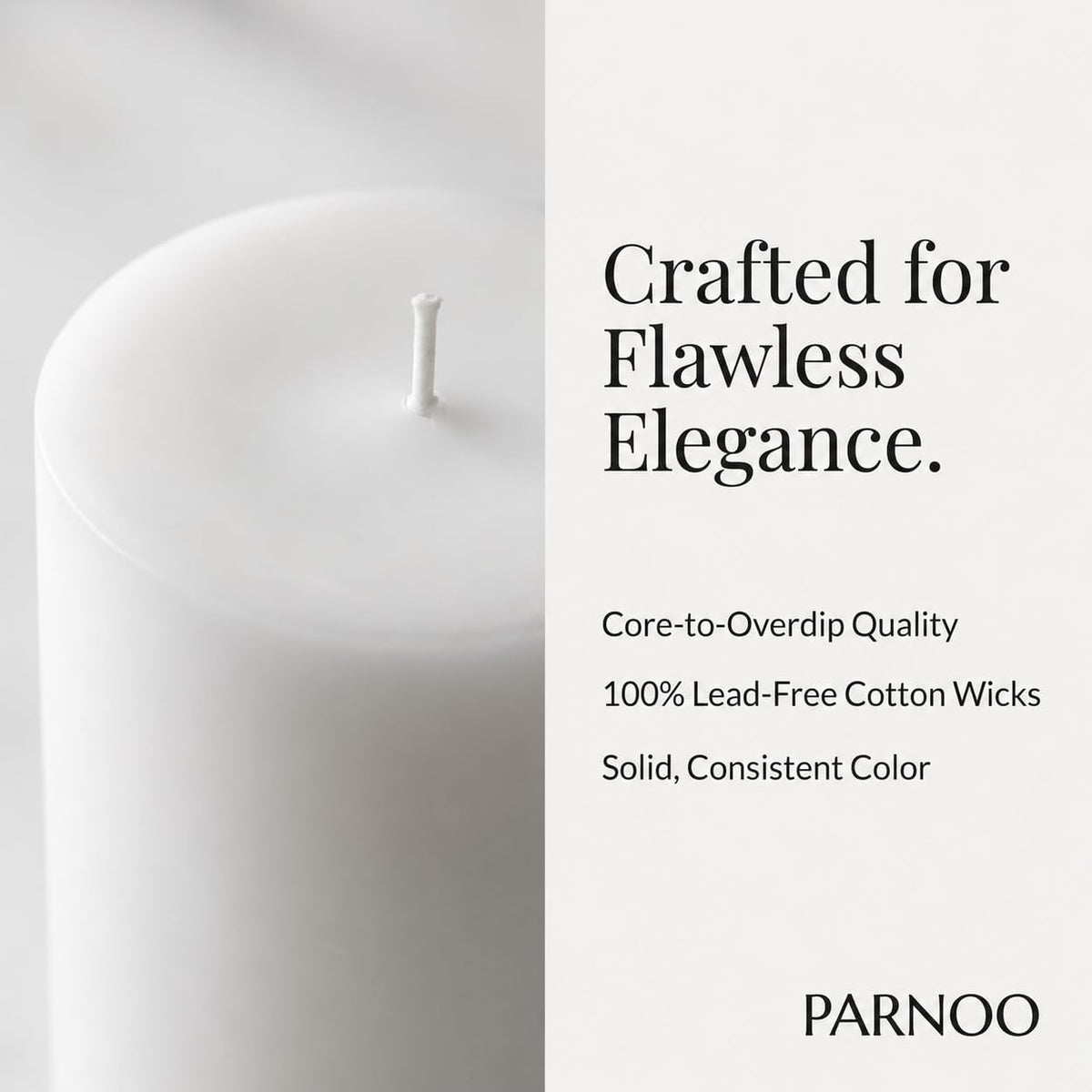 Unscented Pillar Candles - Set of 4 Vanilla Candles - 3X6 Slow Burning Candles for Weddings & Table Centerpieces - Large Pillar Candles, PARNOO