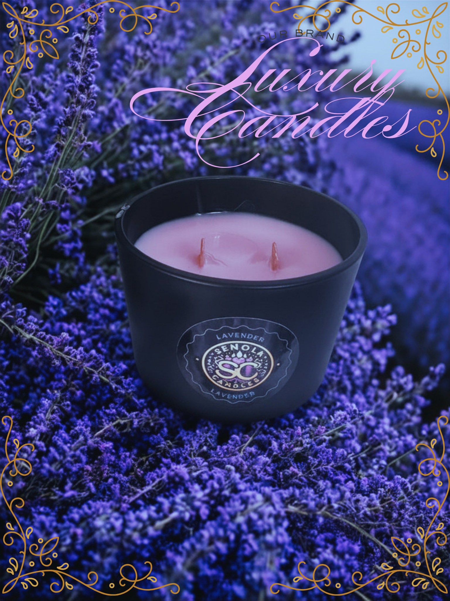 3 Lavender Scented Candle | Calming Floral Home Fragrance