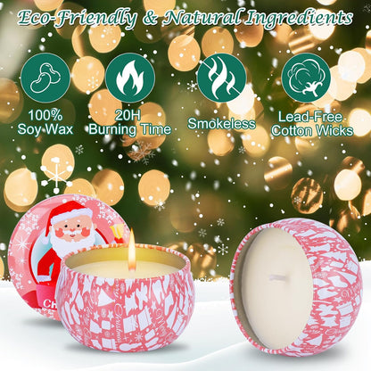 12PCS Christmas Scented Candles Gift for Women - Aromatherapy Candle for Home - 3.4Oz Soy Wax Birthday Gifts for Mother, Friend, Wife, Sister, Xmas Decorations