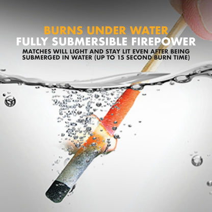 Stormproof, Waterproof & Windproof Match Kit with 4 Packs of Refill Matches