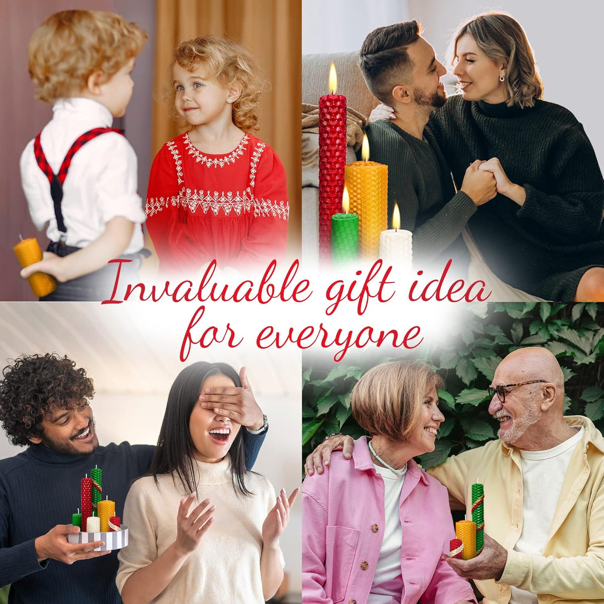 Christmas Candle Rolling Kit - Beeswax Candle Making Kit for Kids & Adults (Christmas, Hanukkah, Kwanzaa) - DIY Winter Candles Craft Project