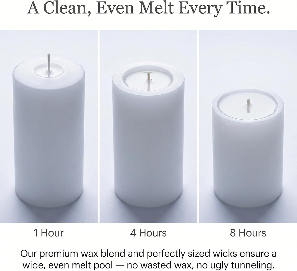 Unscented Pillar Candles - Set of 4 Vanilla Candles - 3X6 Slow Burning Candles for Weddings & Table Centerpieces - Large Pillar Candles, PARNOO