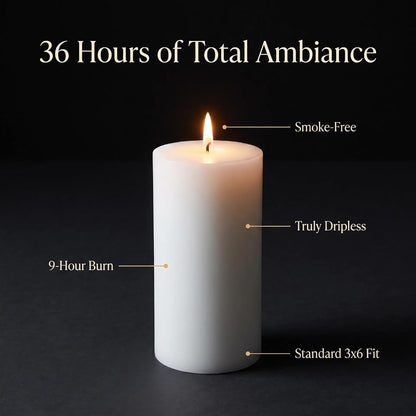 Unscented Pillar Candles - Set of 4 Vanilla Candles - 3X6 Slow Burning Candles for Weddings & Table Centerpieces - Large Pillar Candles, PARNOO