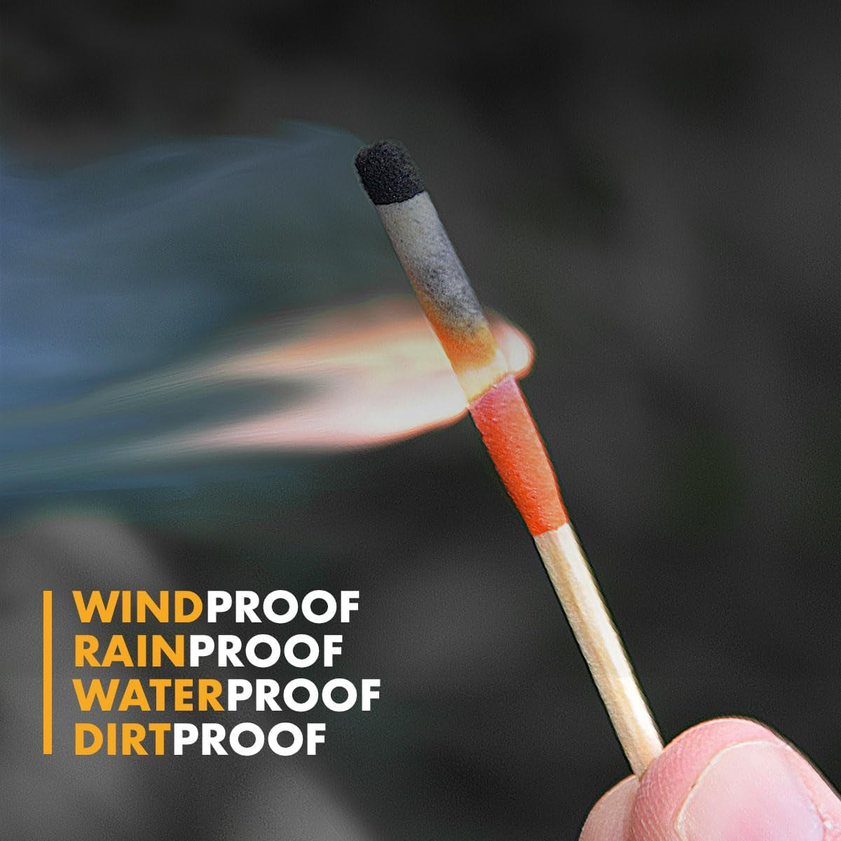Stormproof, Waterproof & Windproof Match Kit with 4 Packs of Refill Matches