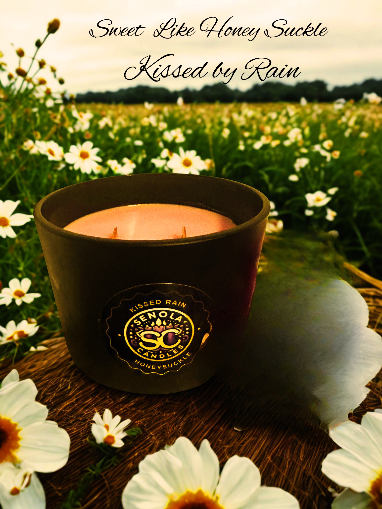 Kissed Rain Honeysuckle 16oz Candle | Fresh Floral Scent