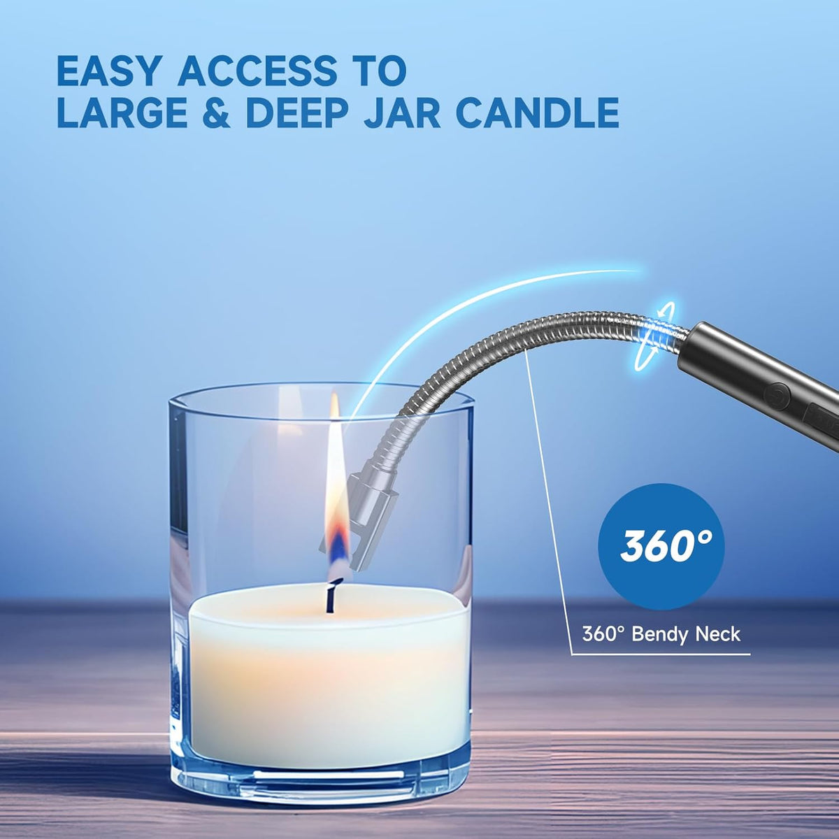 2 Packs Lighters Electric Candle Lighter Flameless Arc Windproof Flexible Long Neck USB Rechargeable Lighter Matches for BBQ Grill Fireworks Camping.(Black)