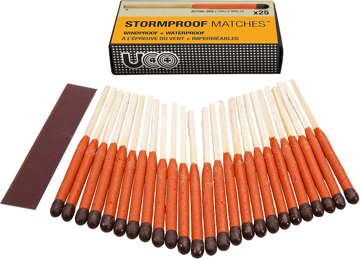 Stormproof, Waterproof & Windproof Match Kit with 4 Packs of Refill Matches
