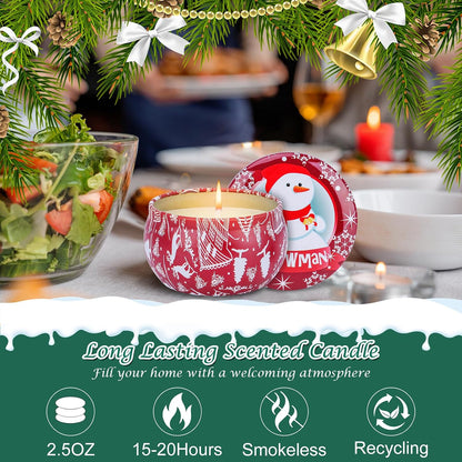 12PCS Christmas Scented Candles Gift for Women - Aromatherapy Candle for Home - 3.4Oz Soy Wax Birthday Gifts for Mother, Friend, Wife, Sister, Xmas Decorations