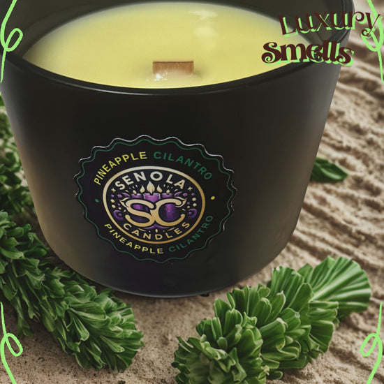Pineapple Cilantro Black Matte 16oz Candles